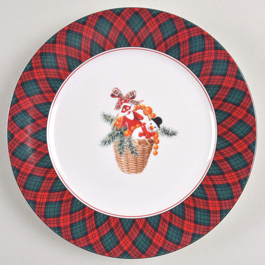 Tartan Plaid Red Classic Accent Salad Plate by Sasaki-1