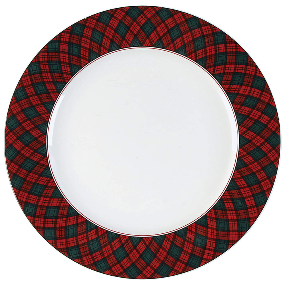 Tartan Plaid Red Dinner Plate by Sasaki-1