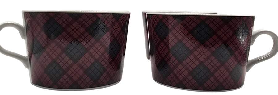 Tartan Plaid Red Flat Cup by Sasaki-1