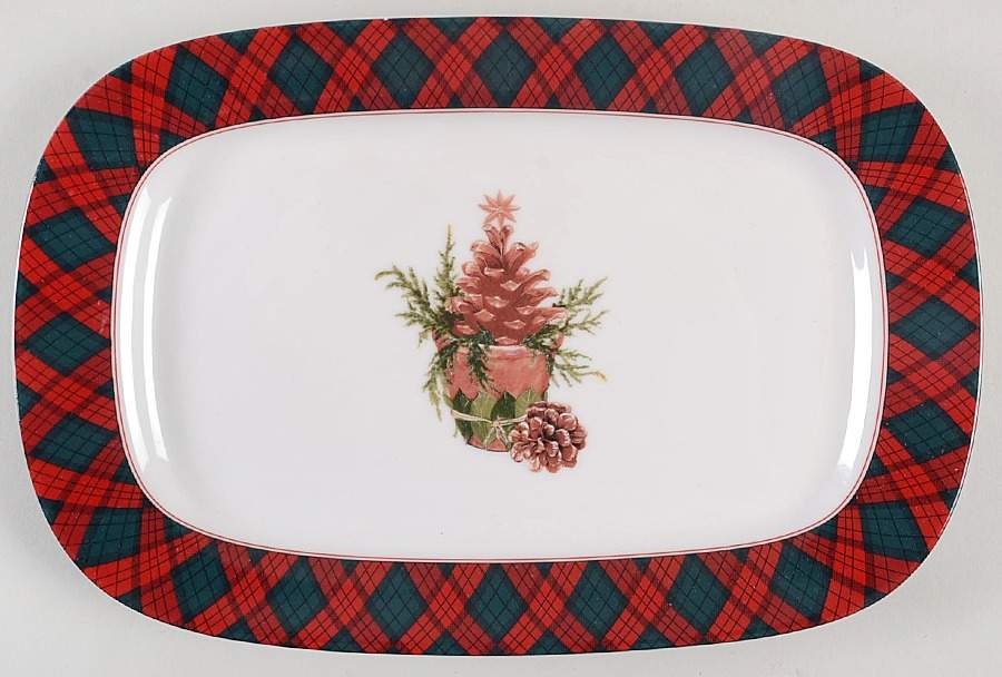 Tartan Plaid Red 12" Rectangular Tray by Sasaki-1
