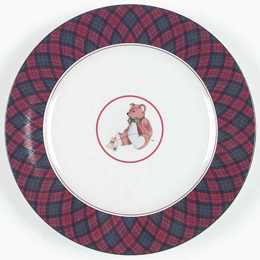 Tartan Plaid Red Toy Accent Salad Plate by Sasaki-1