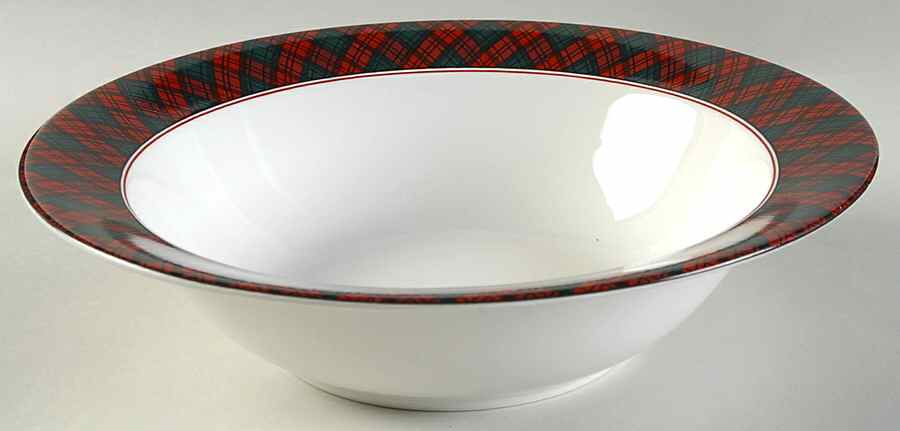 Tartan Plaid Red 9" Round Vegetable Bowl by Sasaki-1