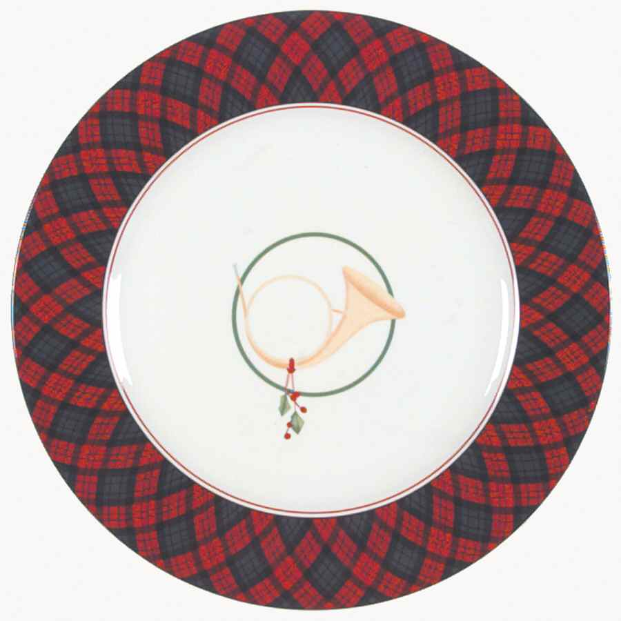 Tartan Plaid Red Traditions Accent Salad Plate by Sasaki-1