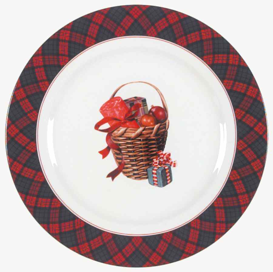 Tartan Plaid Red Classic Accent Salad Plate by Sasaki-1
