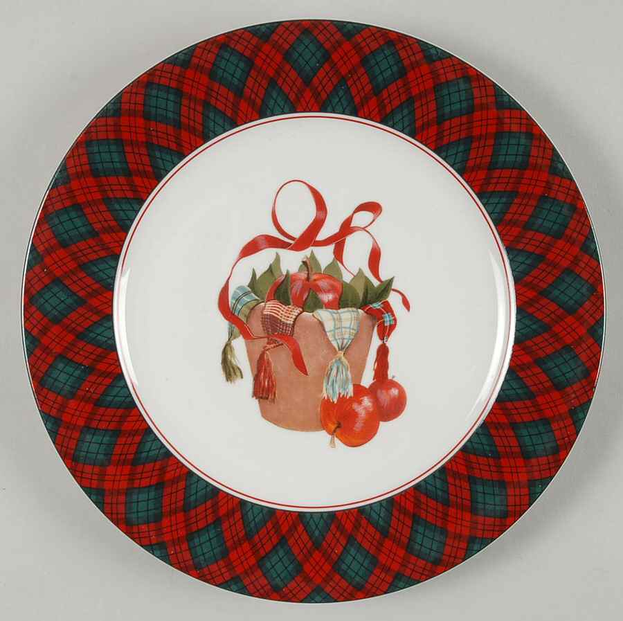 Tartan Plaid Red Classic Accent Salad Plate by Sasaki-1