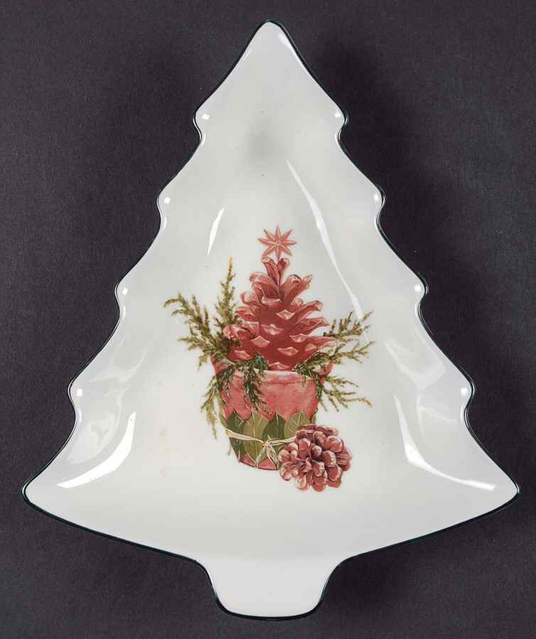 Tartan Plaid Red Small Tree Shaped Dish by Sasaki-1