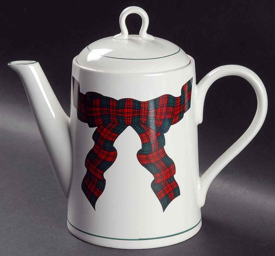 Tartan Plaid Red Tea/Coffee Pot & Lid by Sasaki-1