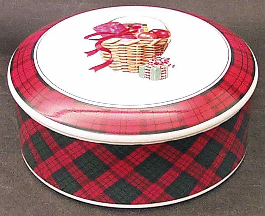 Tartan Plaid Red 4" Round Box & Lid by Sasaki-1