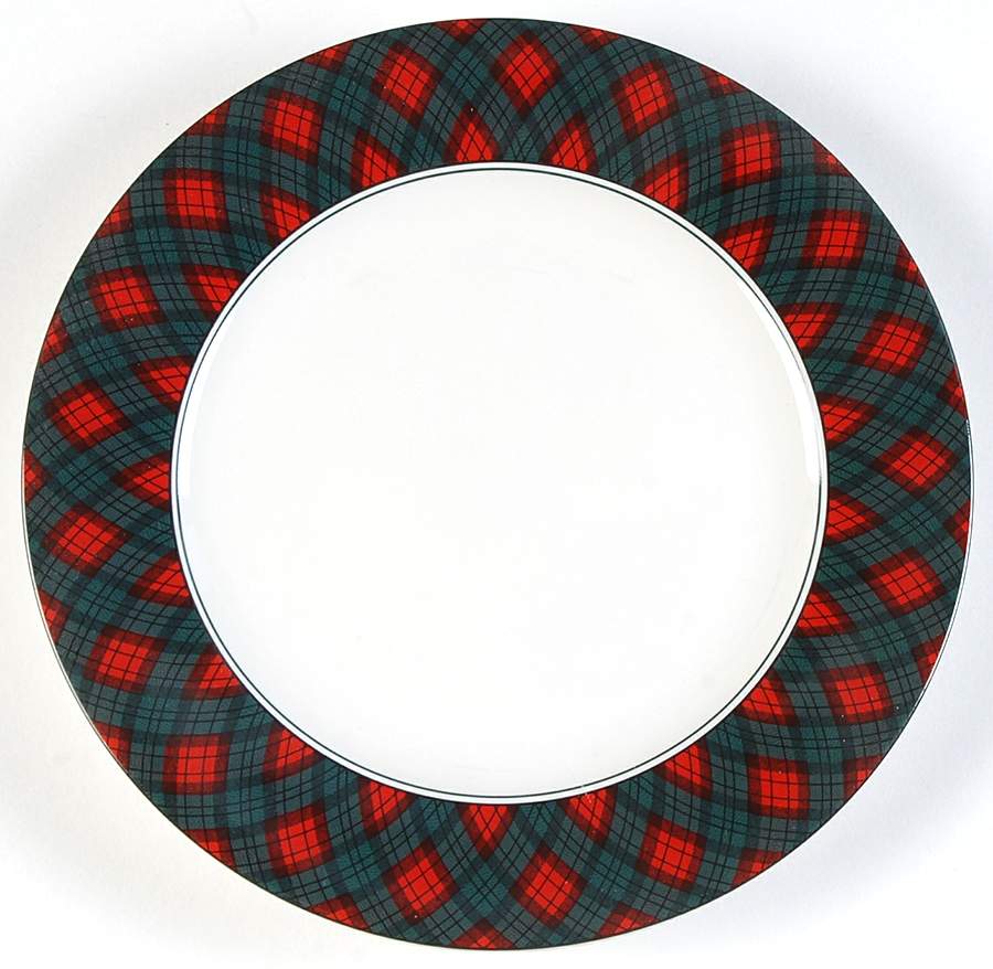 Tartan Plaid Green Salad Plate by Sasaki-1