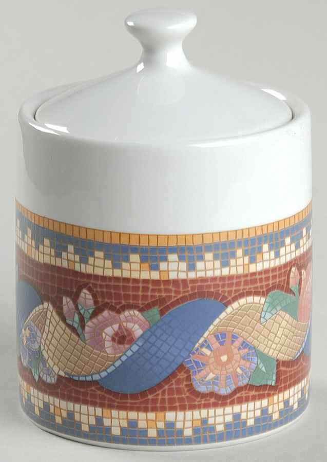 Tesserae Sugar Bowl & Lid by Sasaki-1