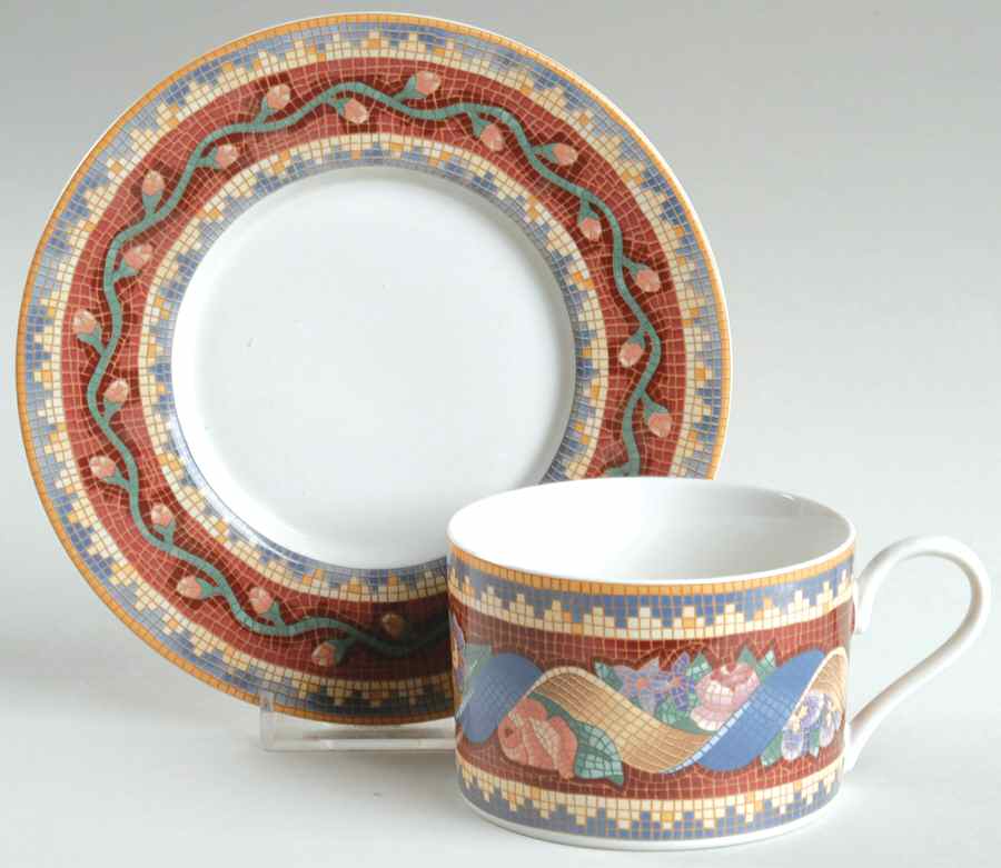 Tesserae Flat Cup & Saucer Set by Sasaki-1