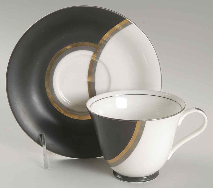 Tucano Black Footed Cup & Saucer Set by Sasaki-1