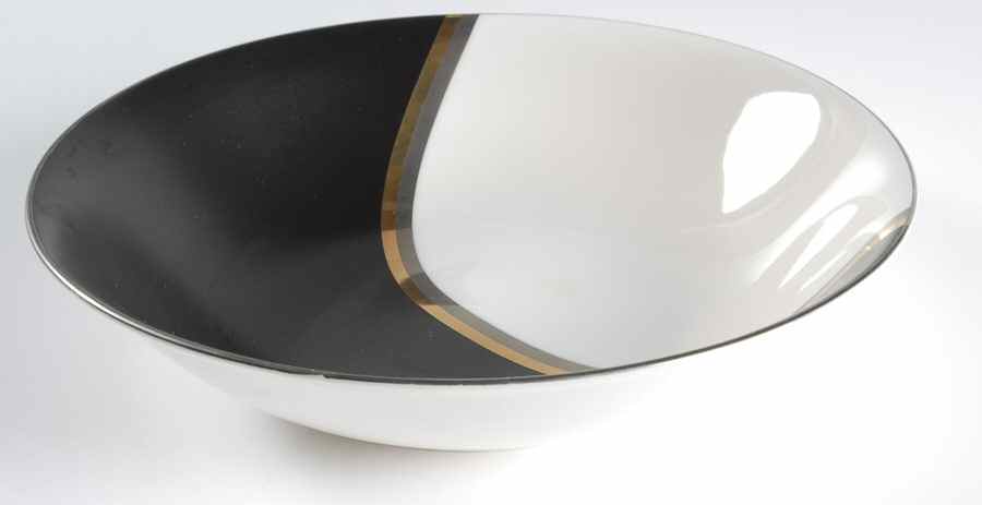 Tucano Black 9" Round Vegetable Bowl by Sasaki-1