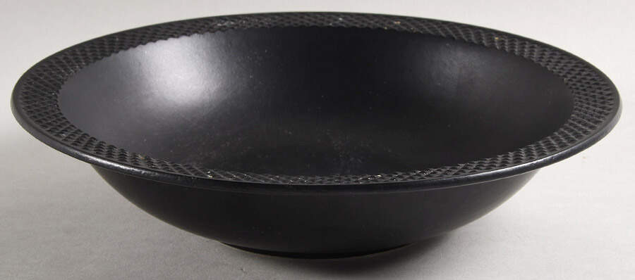 Waffle Black 9" Round Vegetable Bowl by Sasaki-1