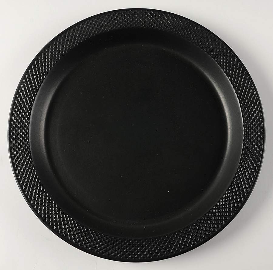 Waffle Black 12" Chop Plate (Round Platter) by Sasaki-1