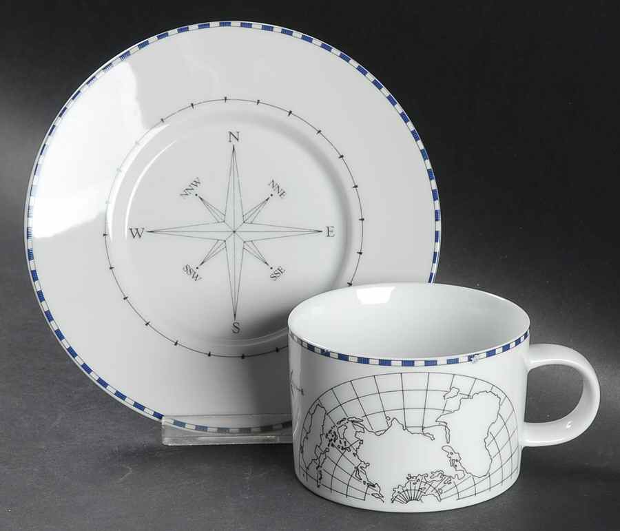 World View Flat Cup & Saucer Set by Sasaki-1