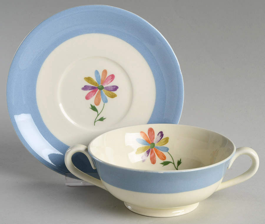 1296 Footed Cream Soup Bowl & Saucer Set by Steubenville-1