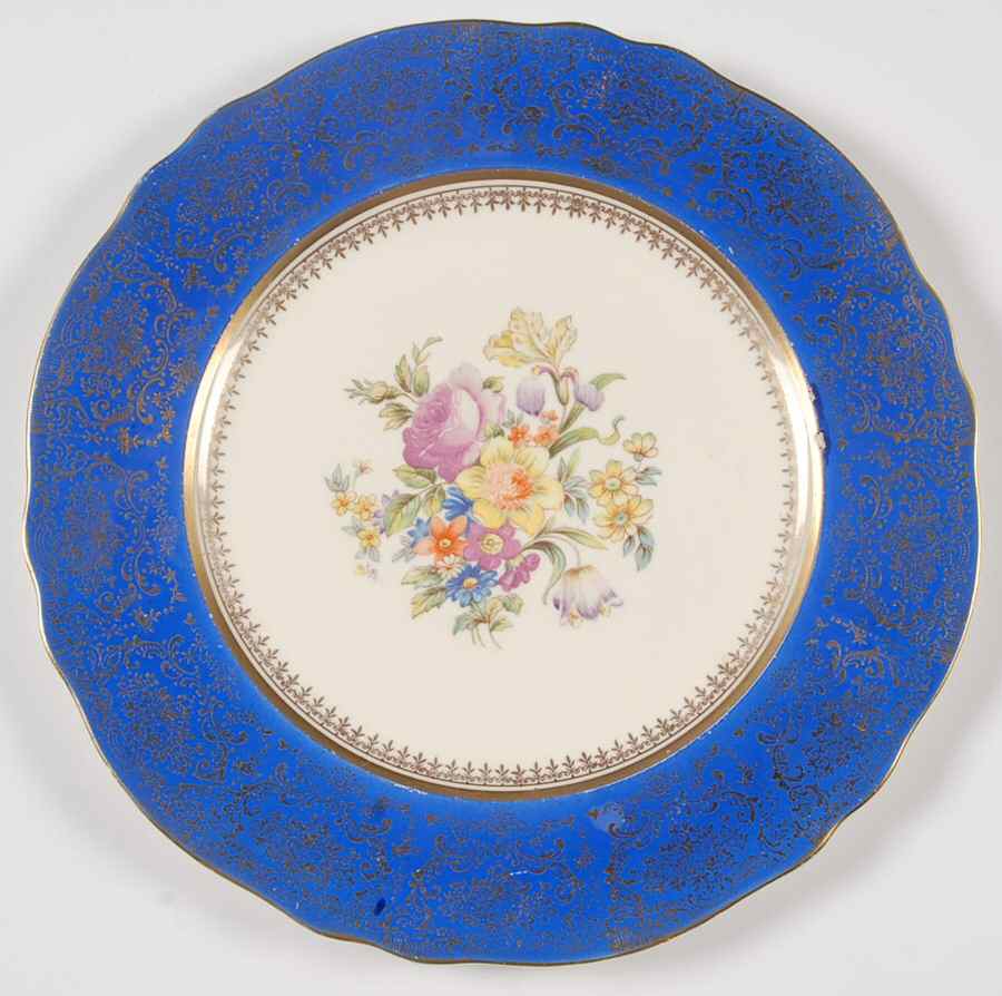 2004 Blue Dinner Plate by Steubenville-1