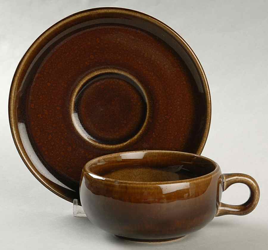 American Modern Black Chutney Flat Cup & Saucer Set by Steubenville-1
