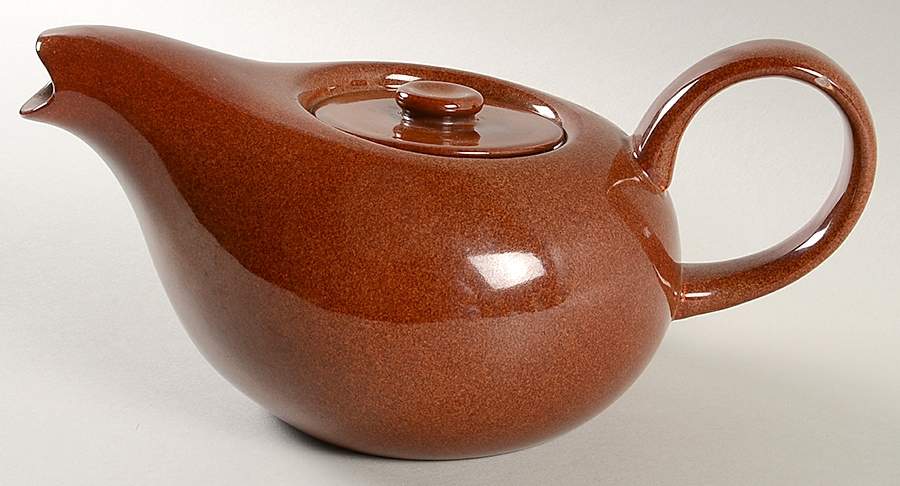 American Modern Brown Teapot & Lid by Steubenville-1