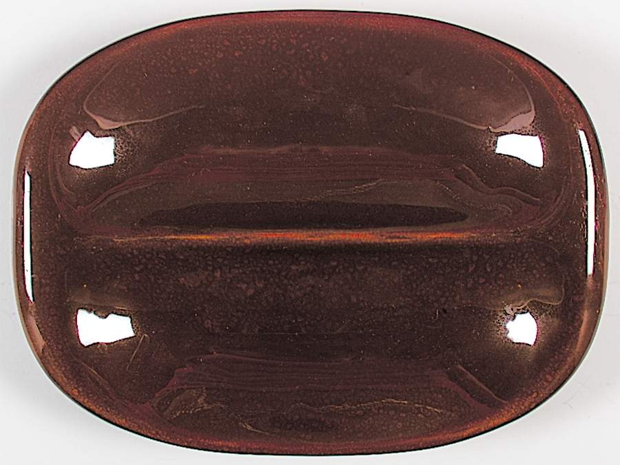 American Modern Brown 13" Oval Divided Vegetable Bowl by Steubenville-1