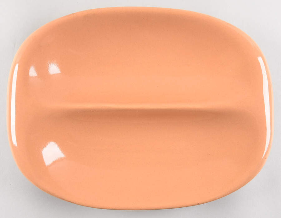 American Modern Cantaloupe 13" Oval Divided Vegetable Bowl by Steubenville-1