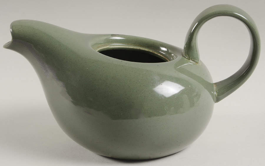 American Modern Cedar Green Teapot No Lid by Steubenville-1