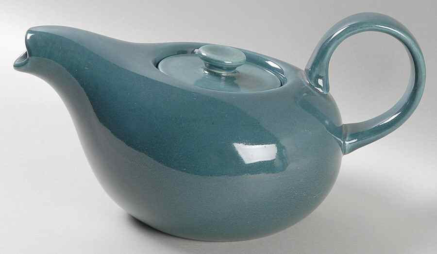 American Modern Cedar Green Teapot & Lid by Steubenville-1