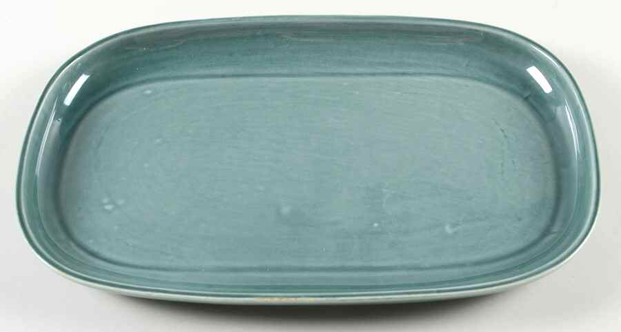 American Modern Cedar Green 13" Oval Serving Platter by Steubenville-1