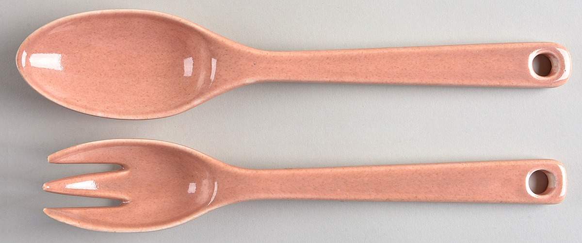 American Modern Coral 2 Piece Salad Set, Solid Piece by Steubenville-1