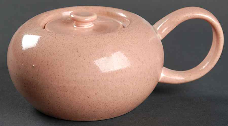 American Modern Coral Sugar Bowl & Lid by Steubenville-1