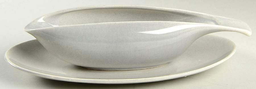 American Modern Granite Gray Gravy Boat & Underplate/Relish by Steubenville-1