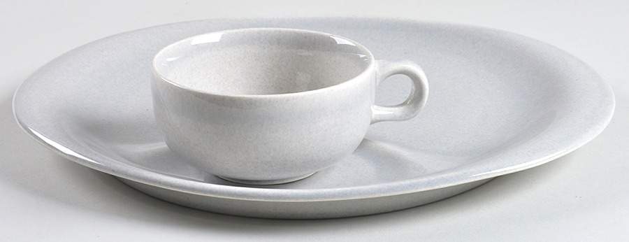 American Modern Granite Gray Snack Plate & Cup Set by Steubenville-1
