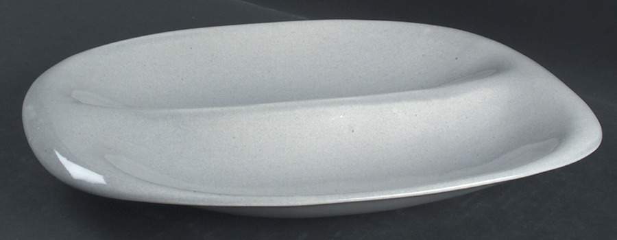 American Modern Granite Gray 13" Oval Divided Vegetable Bowl by Steubenville-1
