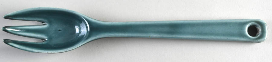 American Modern Seafoam Green Salad Serving Fork, Solid Piece by Steubenville-1