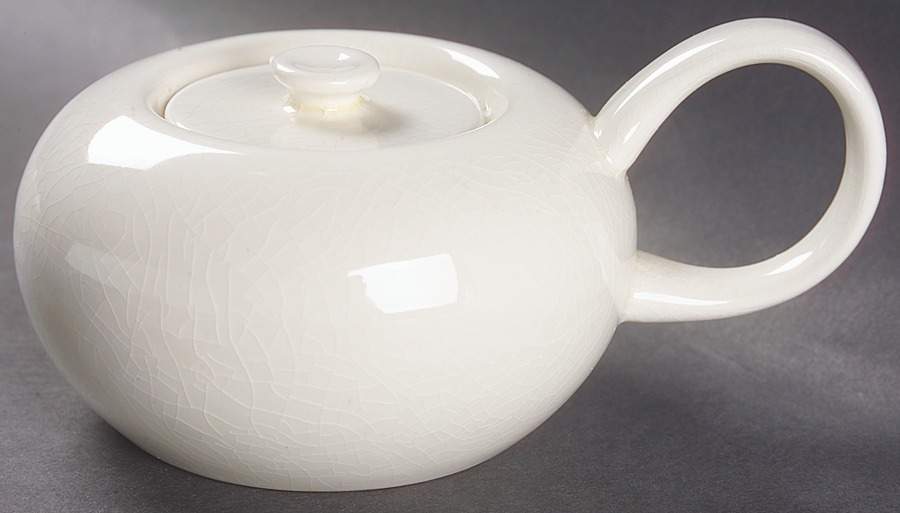 American Modern White Sugar Bowl & Lid by Steubenville-1