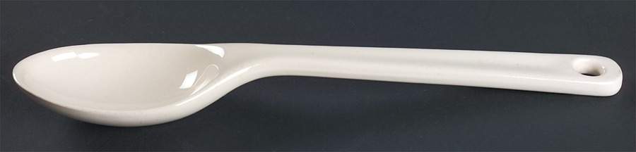 American Modern White Salad Serving Spoon, Solid Piece by Steubenville-1