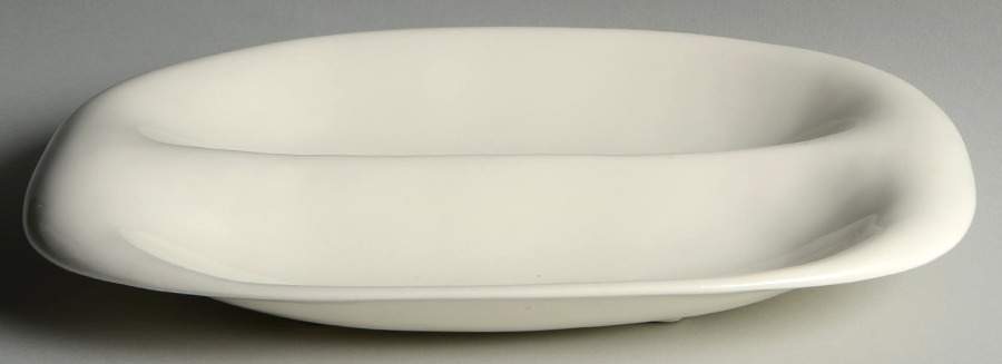 American Modern White 13" Oval Divided Vegetable Bowl by Steubenville-1