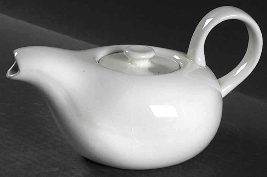 American Modern White Teapot & Lid by Steubenville-1