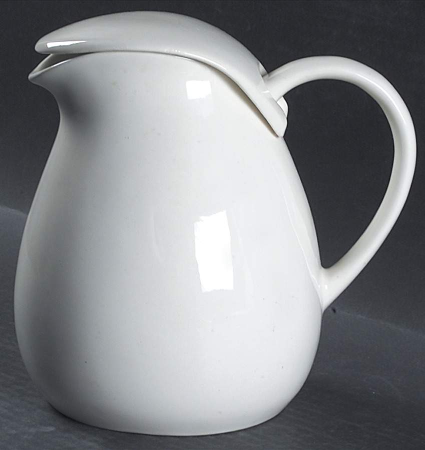American Modern White Pitcher & Lid by Steubenville-1