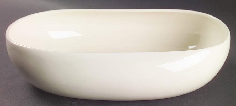 American Modern White 9" Oval Vegetable Bowl by Steubenville-1