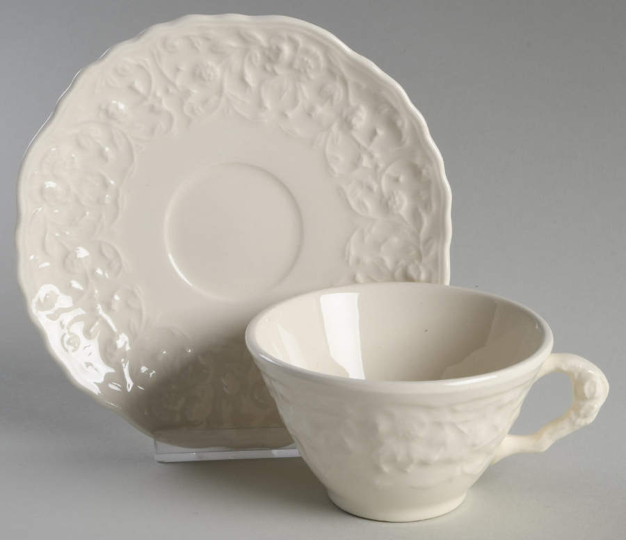 Blush Pink Flat Cup & Saucer Set by Steubenville-1