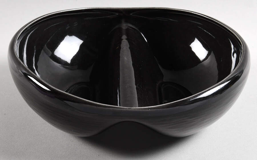Contempora Charcoal 8" Round Divided Vegetable Bowl by Steubenville-1