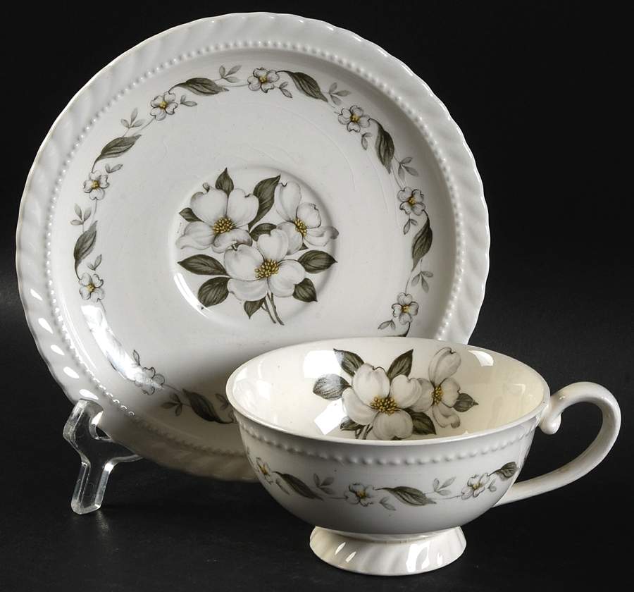 Cornelia Footed Cup & Saucer Set by Steubenville-1
