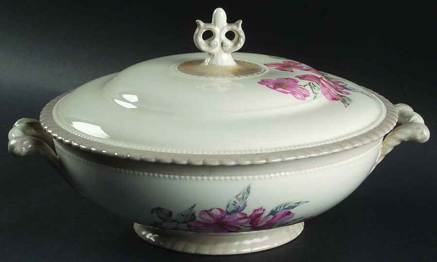 Dogwood Gray Round Covered Vegetable by Steubenville-1