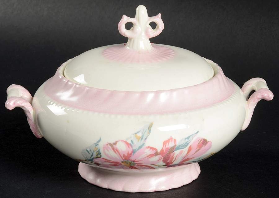Dogwood Pink Sugar Bowl & Lid by Steubenville-1