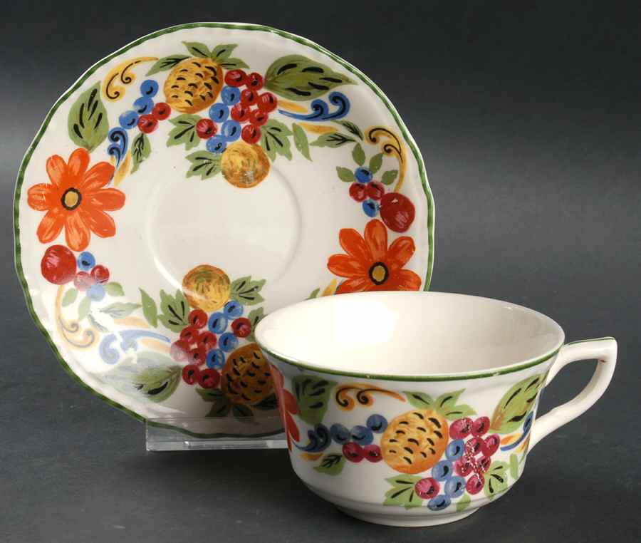 Harvest Flat Cup & Saucer Set by Steubenville-1