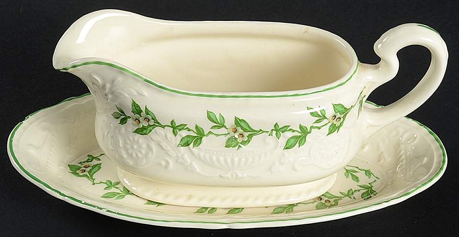 Orange Blossom Gravy Boat & Underplate/Relish by Steubenville-1