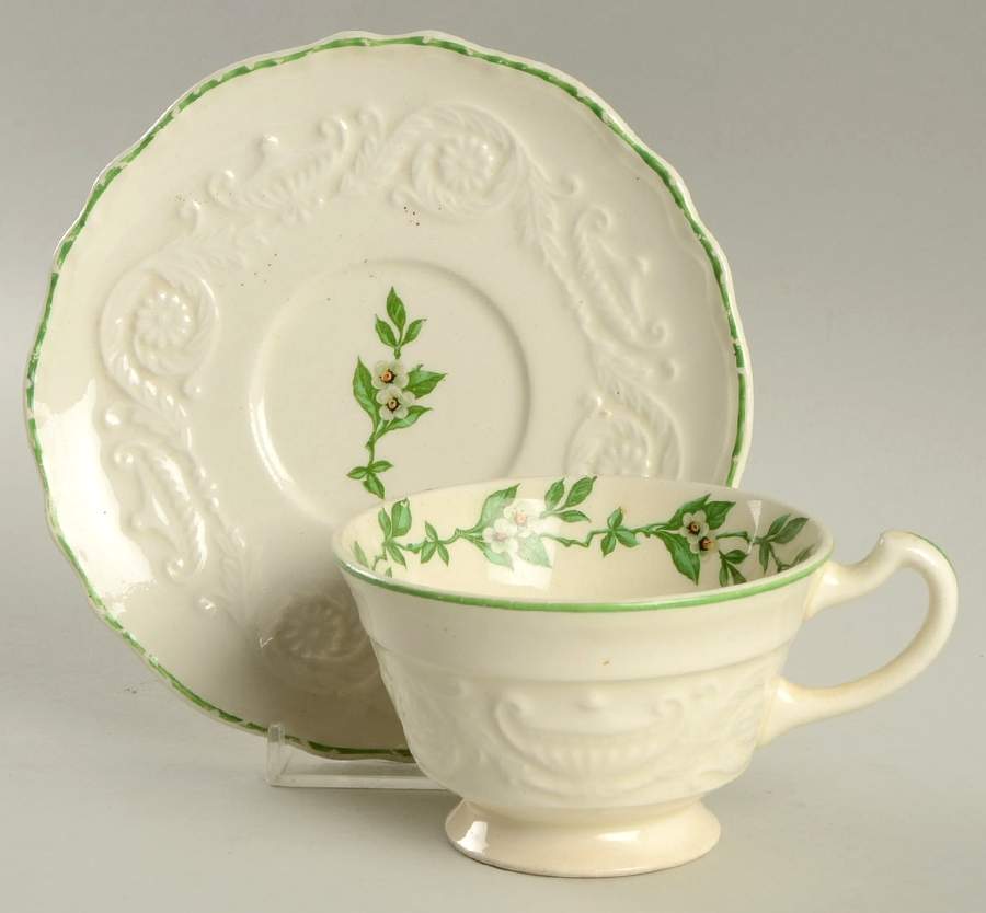 Orange Blossom Footed Cup & Saucer Set by Steubenville-1