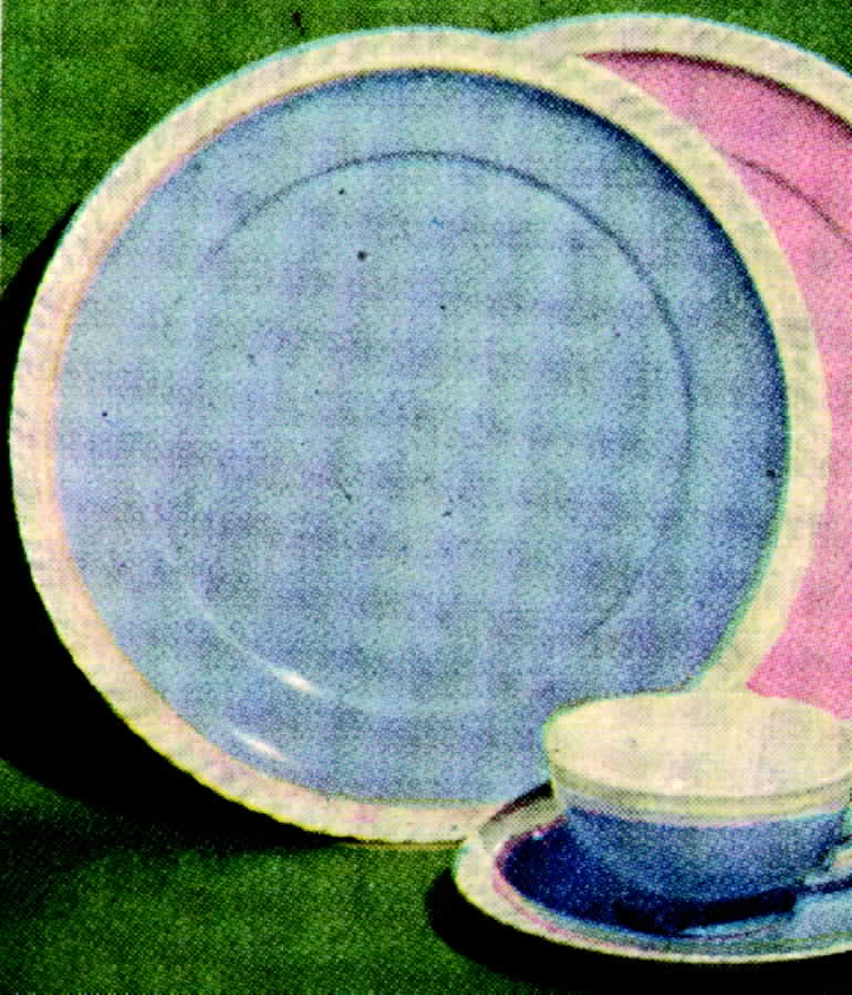 Pate Sur Pate Blue Footed Cup & Saucer Set by Steubenville-1